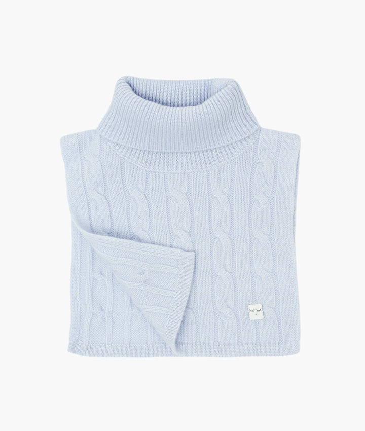 Blue Cable Knit Cashmere Scarf